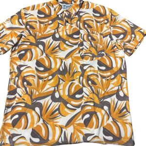 Howler Brothers Plusherman Terry Polo Monstera Mash Citron Men's Large Golf